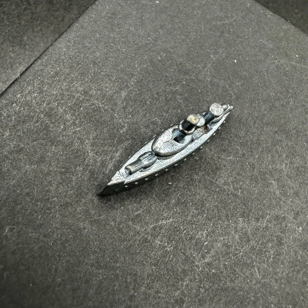 Miniature Monopoly Battleship Game Replacement Silver Ship Figurine